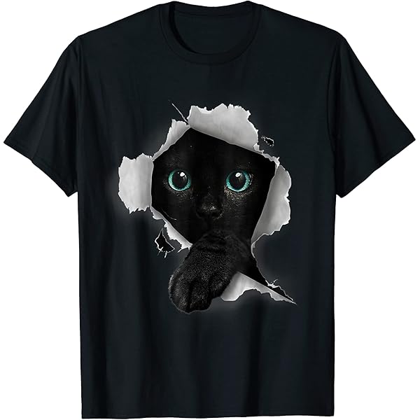 猫と毛糸玉デザイン Tシャツ 黒 猫と毛糸玉デザイン Tシャツ 黒