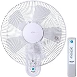 TEKNOS 壁掛け扇風機 フルリモコン 40cm 5枚羽根 風量3段切替 首振り 角度調節 タイマー リズム風 サーキュレーター 扇風機 (ホワイト, 1)