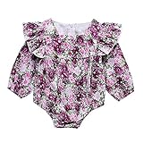 (プタス)Putars ベビー服 子供服 ロンパース 女の子 パフ袖 フリル袖 総柄 花柄 可愛い 秋 冬 新生児 歩行服 出産お祝い 記念日 プレゼント 0-18ヶ月