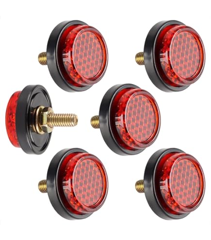 赤と黄色の反射板 取り付け穴付き Amazon.co.jp: 反射板 丸型 バイクのナンバー位置 リフレクター