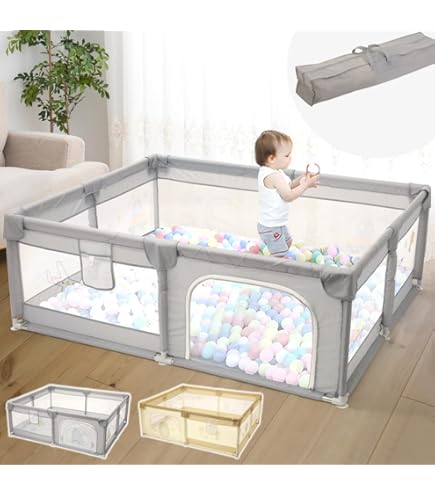 Amazon.co.jp: TUSTMO ベビーサークル メッシュ 四角 200cm×180cm 約2