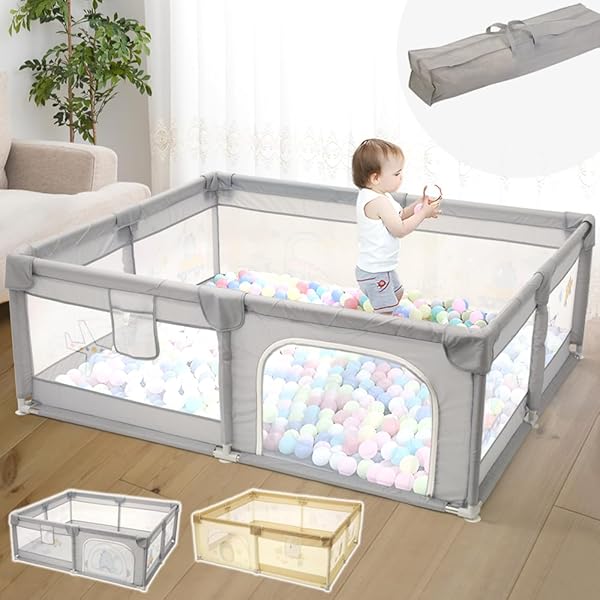 Amazon.co.jp: TUSTMO ベビーサークル メッシュ 四角 200cm×180cm 約2