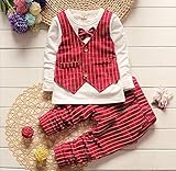 (チ-ンスン) Qingsun　上品　スーツ 子供服 ロンパーススーツ ベビー服　長袖 新生児 出産祝い 結婚式 2点セット 4サイズ選択