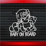 Baby on Board # 2ガールズ車ステッカートラックウィンドウビニールデカール ホワイト BabyOnBoard-2Girl