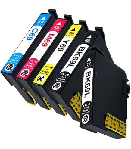 Amazon.co.jp: EPSON（エプソン）用互換インク E-BK69L/5P 69L系 黒色5