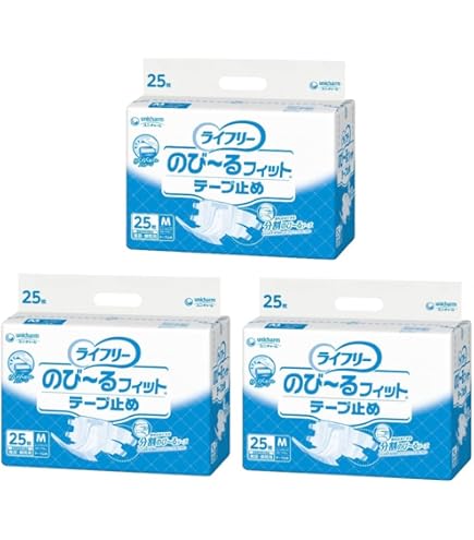 Amazon | ライフリー のびーるフィットテープ止め Mサイズ 1袋25枚入