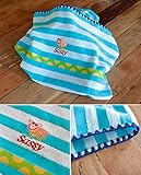 ココレカ限定デザイン　Sassyコットンブランケット (ブルー)　 ベビー 赤ちゃん ブランケット