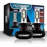 NOVSIGHT H4hi/lo 車用ledヘッドライト 50W(25Wx2) 8000LM(4000LMx2) 6500K ファンレス ホウイト 2個セット