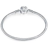 Charm Bracelet, 925 Sterling Silver Bracelet with Colorful Unicorn Charm Clasp, Snake Chain Bracelet for Women Girls Teen BJ0