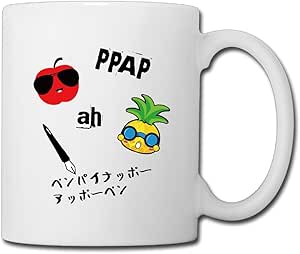 Amazon Co Jp Freedomhip マグカップ オリジナルデザイン おしゃれmugコップ アップル アッポーペン Ppap おもしろ パイナップル フルーツ 楽 流行 ホーム キッチン