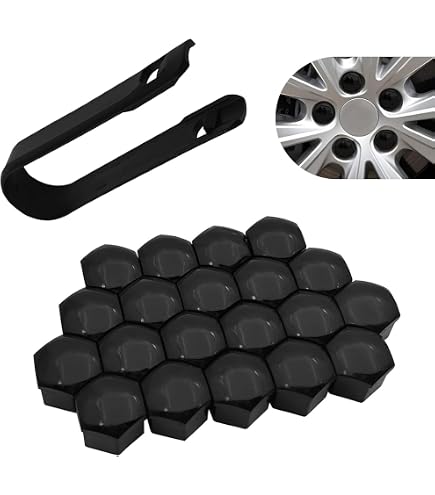 Genuine VW Audi Skoda Seat Locking Wheel Nut Cover Cap | Black 17mm | 1 Piece
