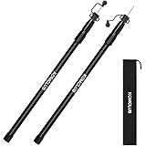 KOMCLUB タープポール テントポール 伸縮式タープポール 85cm～215cm 直径21mm～27mm 3段階調節 高さ調節 スライド式 組立不要 2本セット/4本セット 収納袋付き タープ用ポール 天幕 キャンプ