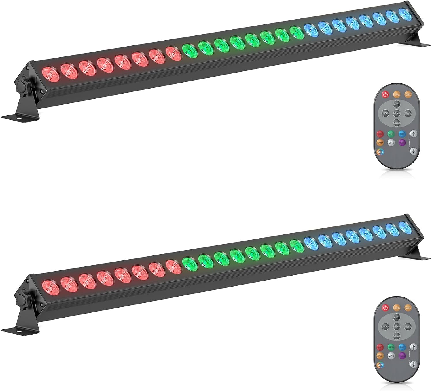 ZonQoonz 120W 24LED ウォッシュライト RGB 壁ライト 舞台照明 ステージライト 3 in 1 DMX 高輝度 自動モード 音声起動、パーティー、コンサート、カラオケ、結婚式などにです(109CM, 2PCS)