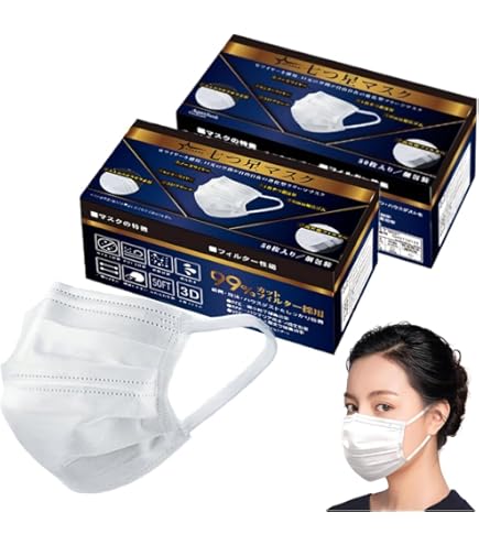Amazon.co.jp: Wワイヤー不織布マスク50枚入り アクアバンク七つ星