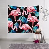 ピンクフラミンゴタペストリーホーム壁Hanging DecorコレクションGeometric Flamingoトロピカルデザイン、壁アート毛布ベッドルームリビングルームの背景にまたはアパートHouse