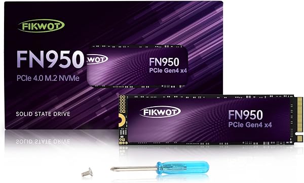 Fikwot FN950 M.2 SSD 2TB PCIe Gen4.0 x4 M.2 2280 NVME SSD 最大読込4800MB/s 最大書込4500MB/s 高耐久 内蔵SSD SLCキャッシュの設定 PS5動作確認済み メーカー5年保証 - 1