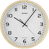CASIO(カシオ) 掛け時計 電波 ナチュラル 直径30.2cm アナログ 木枠 夜間秒針停止 IQ-1110J-7JF