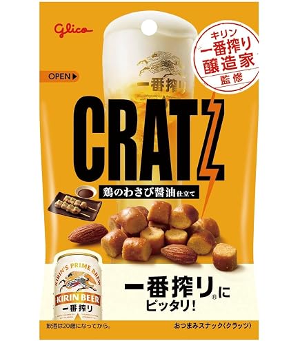 Amazon.co.jp: 江崎グリコ クラッツ(レモンで仕上げた唐揚げ味) 33g