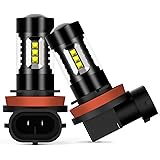 AUXITO LED フォグランプ H8 / H11 / H16 (国産車)/ H9 LED フォグ ホワイト LED素子16連 / 個 12V 対応可 1500LM 6000K 30000時間以上寿命 1年品質保証(ホワイト 2本セット)