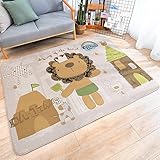 PANCY プレイマット ベビー用 多機能 ルームマット 柔らか 厚め 滑り止め 可愛い 動物柄 100*150cm (ライオン柄)