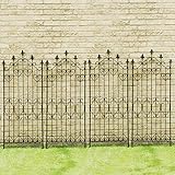 アイアンフェンス Nouveau(ヌーヴォー) ロータイプ 高さ150cm×幅54cm 4枚セット ブラック SS-DNF150-4P