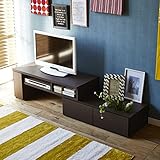 日本製伸縮テレビ台 (ダークブラウン) 【大型】 伸縮 コーナー テレビボード TV台 完成品 大量収納 日本製 おしゃれ 幅99～159ｃｍ