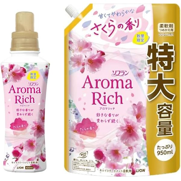 Amazon | ソフラン アロマリッチ さくらの香り 柔軟剤 本体400ml + 