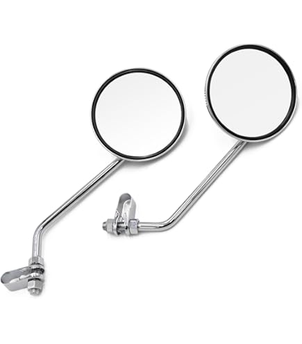 サイドミラー　クローム　ラウンド　２２.２mm クランプ　ビンテージ　左右セット goodsショッピングサイト/商品詳細 クランプエンデューロミラー 左右