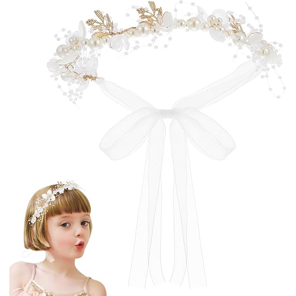 FRIUSATE Flower Girl Headpiece with Wedding Hair Pins, 3 Pcs  display picture 1