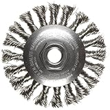 Weiler Dualife Bevel Wire Wheel Brush, Threaded Hole, Stainless Steel 302, Partial Twist Knotted, 4-