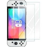 [2 Pack] ZUSLAB Tempered Glass Screen Protector Compatible with Nintendo Switch OLED Model