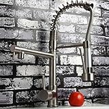 Lightinthebox® High Arc Heavy Spiral Spring Brushed Nickel Single Handle 1 Hole Ceramic Valve Pull O