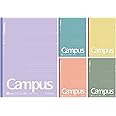 Kokuyo Notebook, Campus Notebook, Limited Edition B5, Dot A Ruled, Pack of 5 Colors, Baked Color, No-3CATN-L35X5, A Ruled (0.3 inches (7 mm)