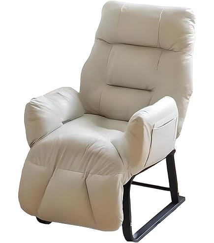 ベージュ リクライニングチェア ヘッドレスト付き Amazon | ITACHENG リクライニング イス おしゃれ リクライニング