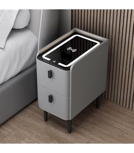 Amazon.co.jp: ベッドサイドテーブル ナイトテーブル LEDライト内蔵