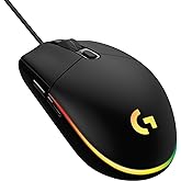 Logitech G203 Wired Gaming Mouse, 8,000 DPI, Rainbow Optical Effect LIGHTSYNC RGB, 6 Programmable Buttons, On-Board Memory, S