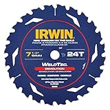Newell Rubbermaid 1934346 Irwin Tools 24-Tooth WeldTec Corded Circular Framing/Ripping Saw Blade, 7-