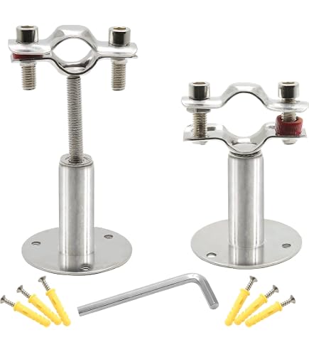 WYKA 10-Pack Heavy Duty Adjustable Pipe Bracket Clamps - Galvanized Steel Wall/Ceiling Mount Supports For 40mm (1-37/64") Pipes
