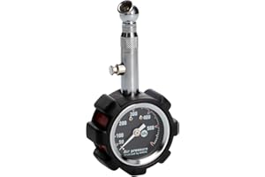 Amon 4978 Air Gauge, Black Rubber Protection, Tire Gauge, Air Pressure, Maximum Measured Value, 500 kPa