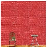PlumRiver 【3Dで柔らかい弾力壁紙】70cm×77cm※クッション壁紙2枚セット※ DIY 防水 ブリックステッカー 壁紙 貼ってはがせる 壁紙シール ブリック壁紙 レンガシール レンガ調 