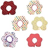 JILIMIJD 高品質 ビブ 女の子 スタイ 食事 エプロン 360°回転 6枚セット 綿 防水 4層厚さ クロス付け 6枚セット