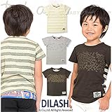 (ディラッシュ) DILASH初夏'16/バックボーダー切換えスター半袖Ｔシャツ 90 チャコール