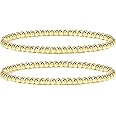 Reoxvo Gold Bead Layered Bracelets for Women,14K Gold Plated Beaded Ball Chain Bracelets for Women Stackable Stretch Elastic 