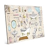 バスルームでNecessitiesモンタージュまたはコラージュピンク&ブルー壁アートプリント 16x20 BAT0000177GLS16X20XXX