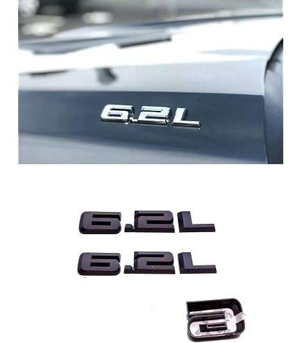 YUGEYE 2X New 6.2L Emblems 3D Hood Badge Logo Compatible for