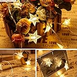 6M　ledバッテリーフェアリーストリングライト　イルミネーションライト led イルミネーション 電池式 クリスマス 飾りライト 　5つ星のスター　コンセント不要 　クリスマスパーティーウェディング