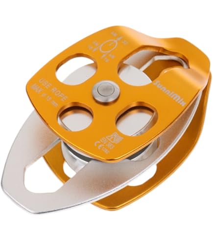 クライミングプーリー ダブルプーリー 滑車 航空用アルミ製 洞窟探検