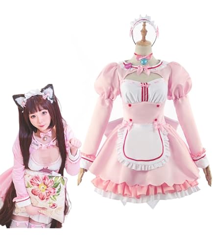Amazon.co.jp: 【A2HE1X2GDMUCB8】ネコぱら コスプレ メイド服 可愛い