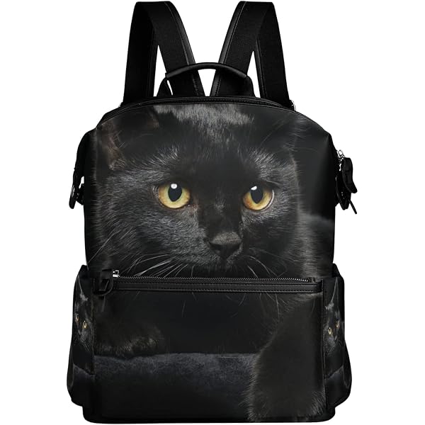 Amazon.co.jp: [SAMAU] リュック 黒猫 猫柄 軽量 リュックサック 大