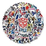 50枚トランスフォーマー漫画防水ステッカースーツケース自転車ヘルメットファッションステッカーセット自転車車スケートボードステッカーヘルメットPCスマートフォンタブレットカメラステッカーかわいいマニュアルステッカー携帯ケース魔法瓶カップノートブックステッカー